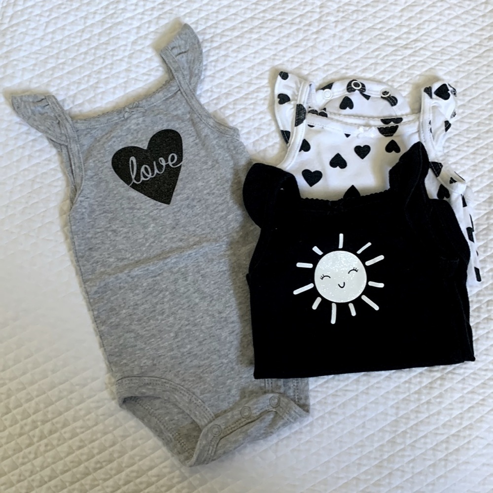 3 carters tank top onesies